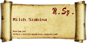Milch Szabina névjegykártya